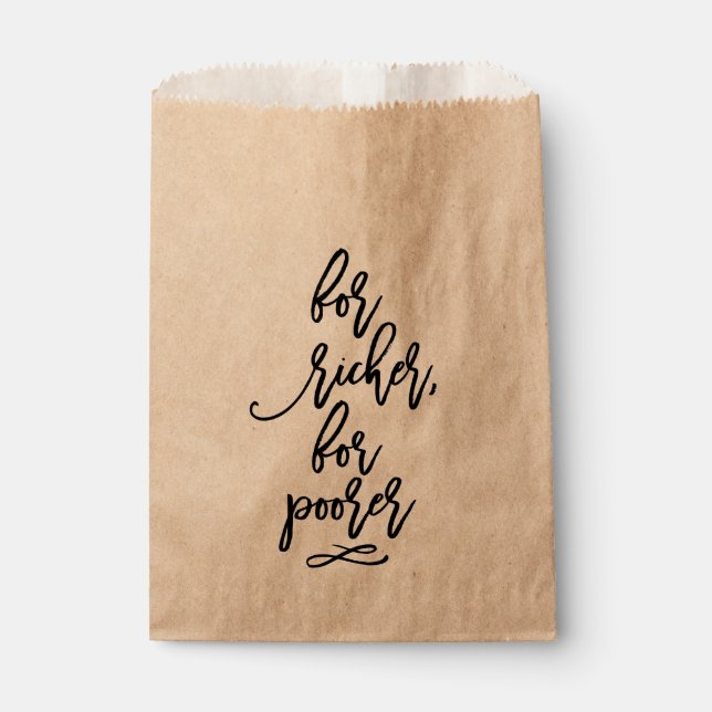 Bolsa De Papel Moda Mano Leyó Boda Para Más Ricos, Para Más Pobre (Anverso)