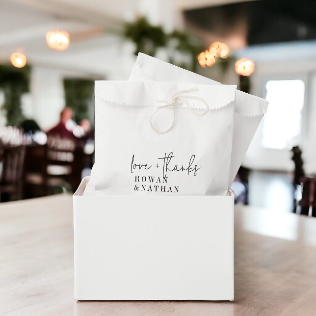 Bolsa De Papel Moda moderna Amor blanco negro y gracias Boda (Subido por el creador)