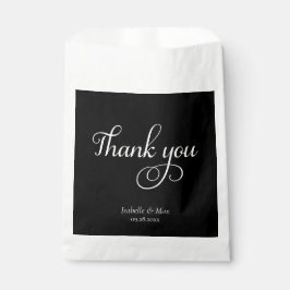 Bolsa De Papel Moda Negro y Blanco Gracias Boda