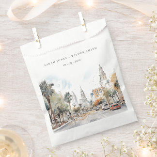 Bolsa De Papel Moda Orlando Florida Skyline Watercolor Boda