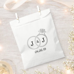 Bolsa De Papel Moda Relieve metalizado plateado falso Monograma B