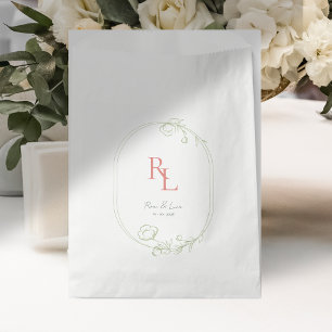 Bolsa De Papel Moda y elegantes iniciativas de parejas florales f