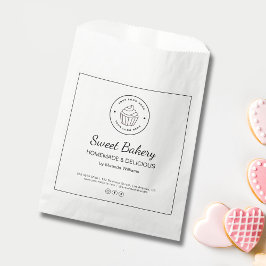 Bolsa De Papel Modern Bakery Custom Logo Paper Bag