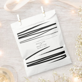 Bolsa De Papel Modern Black Abstract Wedding Favor