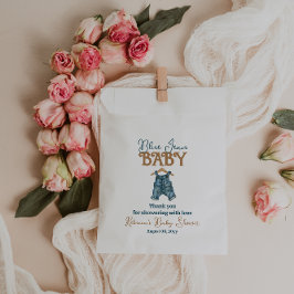 Bolsa De Papel Modern Denim Boy Blue Jean Baby Shower