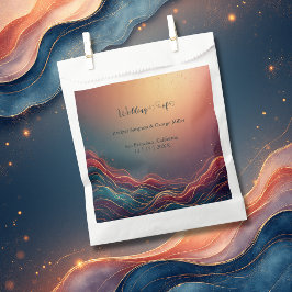 Bolsa De Papel Modern Elegant Gold Marble Navy Terracotta Wedding