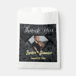 Bolsa De Papel Modern Elegant Golden Diamond Custom Photo Wedding