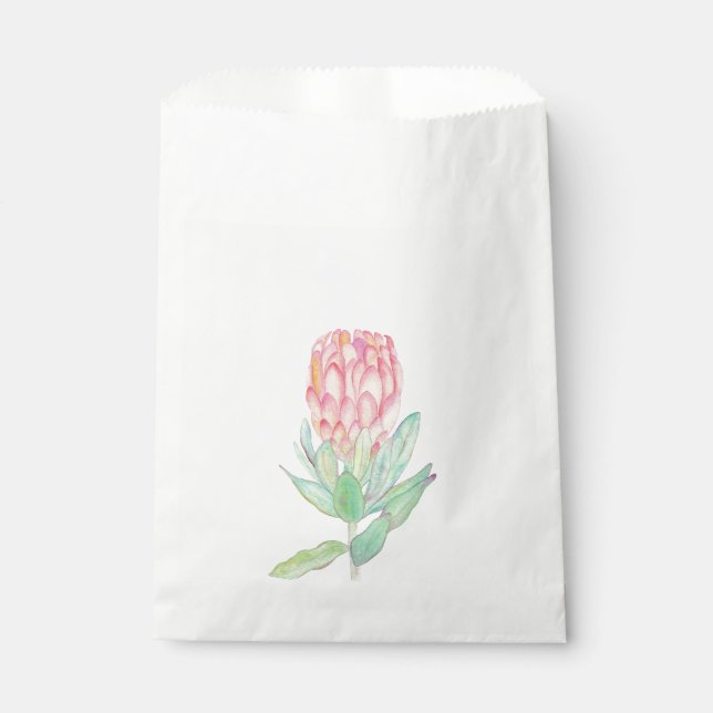 Bolsa De Papel Modern Minimalist Protea Botanical Wedding (Anverso)