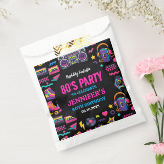 Bolsa De Papel Modern Retro Neon 80’s Birthday Party for Adults