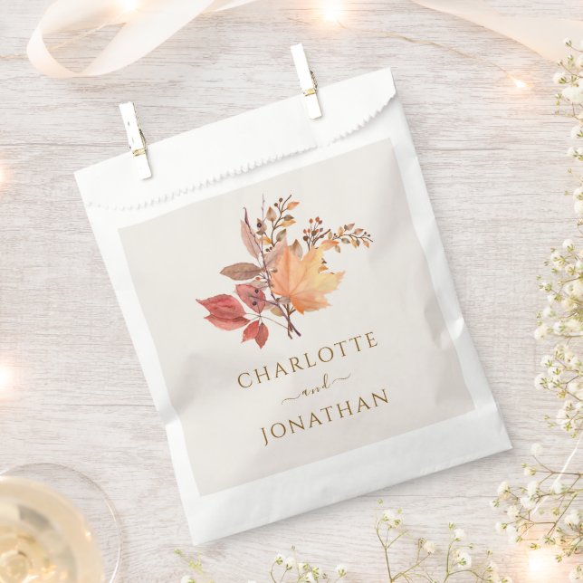 Bolsa De Papel Modern Rustic Fall Boho Flower Wedding  (Cortado)