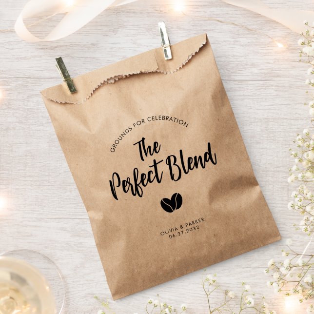 Bolsa De Papel Modern The Perfect Blend Coffee Beans Wedding (Cortado)