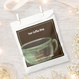 Bolsa De Papel Modern Unique Art Coffee Shop Custom Text