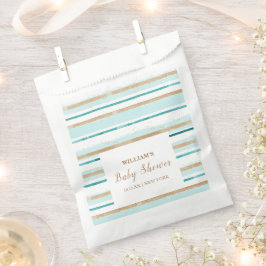 Bolsa De Papel Moderna banda de color de agua verde de oro Baby S