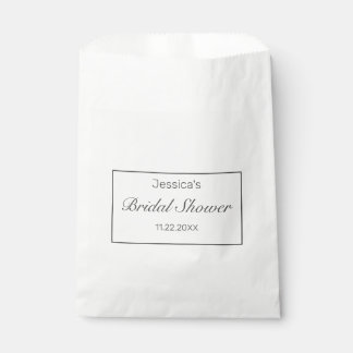 Bolsa De Papel Moderna ducha de novia Minimalista negra blanca