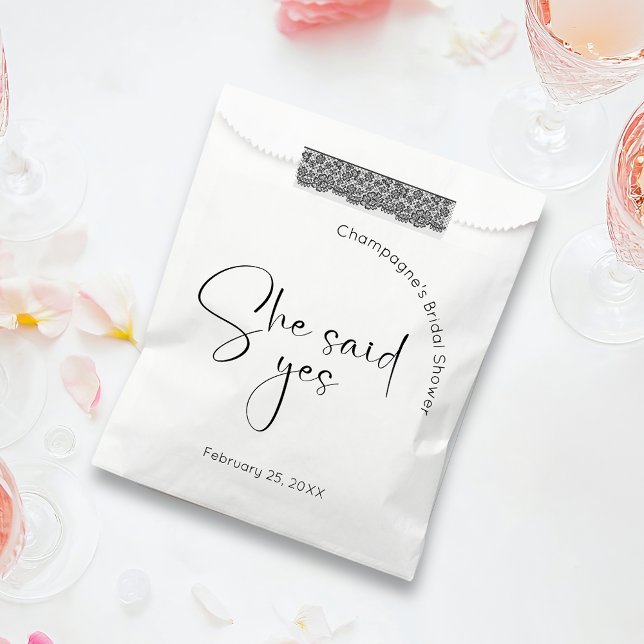 Bolsa De Papel Moderna Ducha De Novias Escrita Dijo Sí (Subido por el creador)