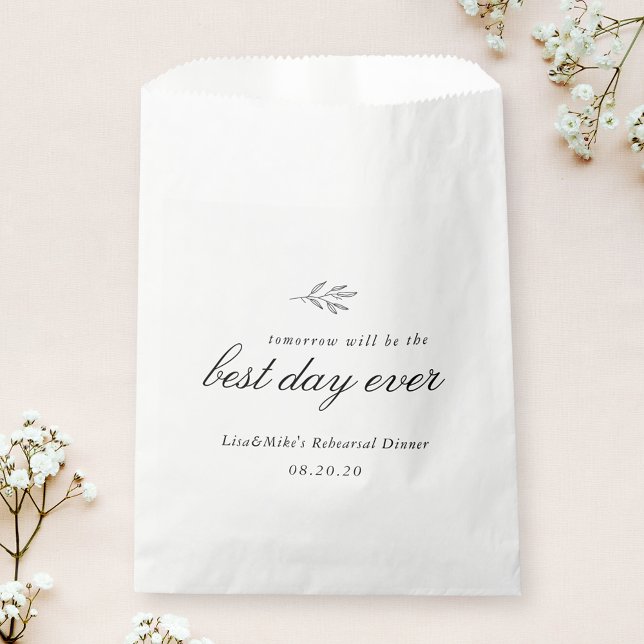 Bolsa De Papel Moderna línea botánica de arte Boda ensayo Cena (Subido por el creador)