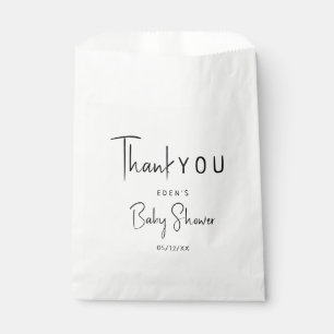 Bolsa De Papel Moderna Sencilla Ducha Neutra Con Nombre Gracias