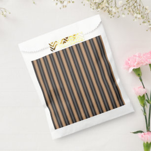 Bolsa De Papel Modernas y elegantes rayas marrones tostadas con p