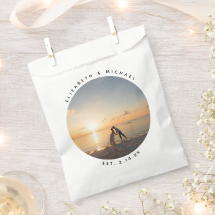 Bolsa De Papel Moderno Boda elegante de fotografía de novia y par