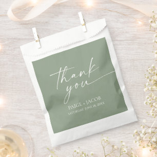 Bolsa De Papel Moderno Boda elegante Minimalista Sage Green