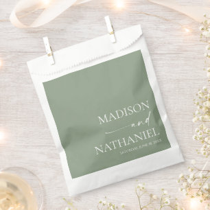 Bolsa De Papel Moderno Boda elegante Minimalista Sage Green