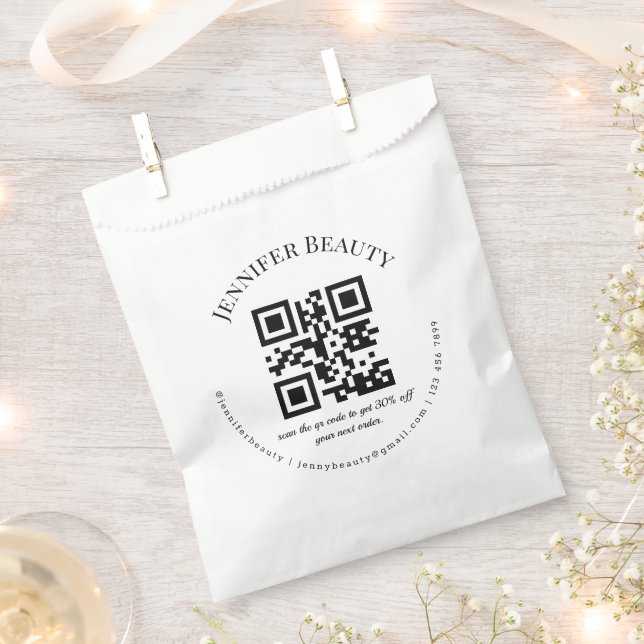 Bolsa De Papel moderno código qr mínimo para pequeñas empresas (Cortado)