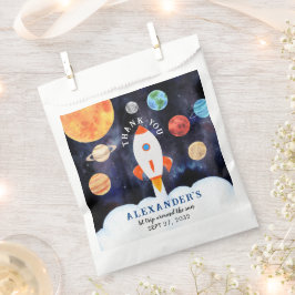 Bolsa De Papel Moderno cohete espacial Galaxy Planets Gracias