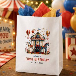 Bolsa De Papel Moderno Cumpleaños de Carnaval de Circo Lindo 1er 