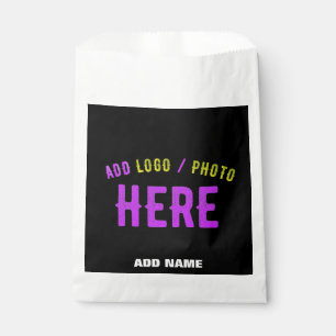 BOLSA DE PAPEL MODERNO ESTILIZADO PERSONALIZABLE NEGRO MARCADO VE