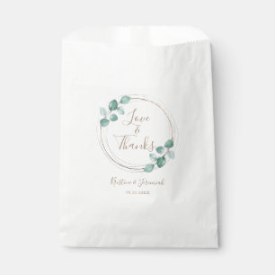 Bolsa De Papel Moderno Eucalyptus Watercolor Café Script Boda