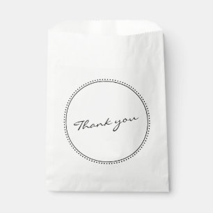 Bolsa De Papel Moderno Gracias Script Lettering Doted Border