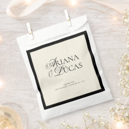 Bolsa De Papel Moderno guión Minimalista Boda blanco y negro