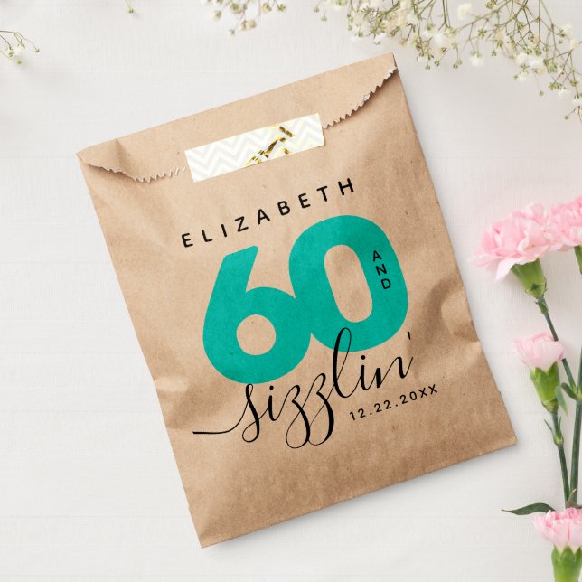 Bolsa De Papel Moderno Helado Girly Azul 60 y Sizzling (Sellado)