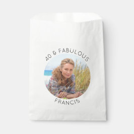 Bolsa De Papel Moderno Minimalista 40 y fabulosa foto en círculo