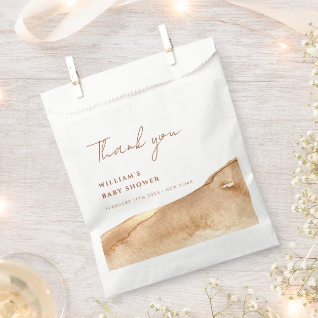 Bolsa De Papel Moderno Resumen de Boho Baby Shower Gracias (Cortado)
