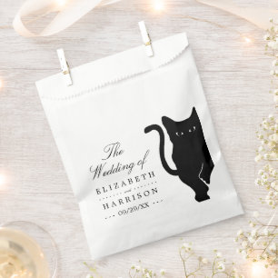 Bolsa De Papel Moderno y capataz Boda negro de gato