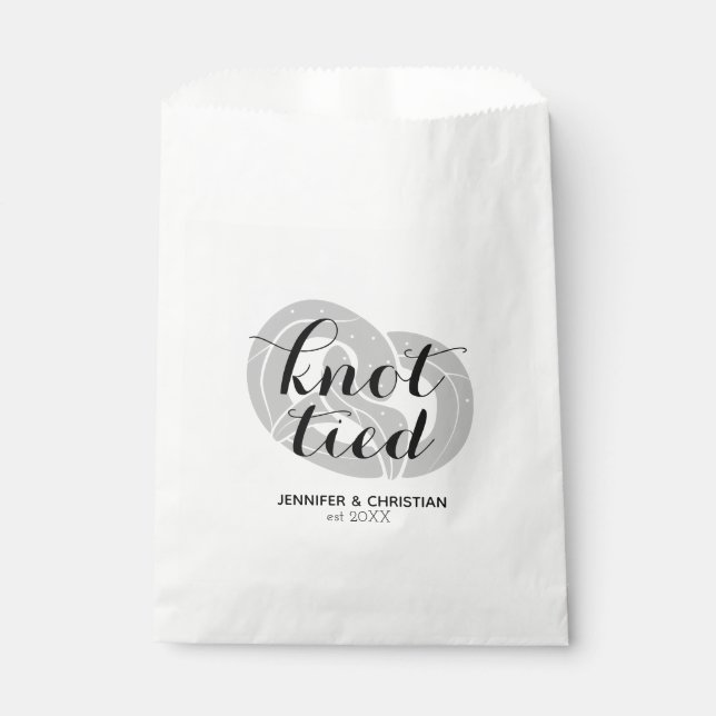Bolsa De Papel Moderno y elegante Knot Tied Pretzel Boda Treat (Anverso)