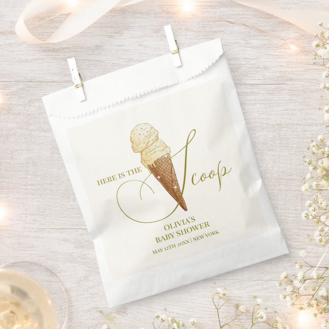 Bolsa De Papel Moderno y elegante Scoop Ice Cream Baby Shower (Cortado)