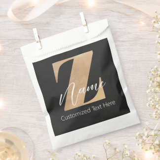 Bolsa De Papel Monogram with Initial Z & Custom Name Personalized