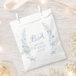 Bolsa De Papel Monograma Boda azul turbio