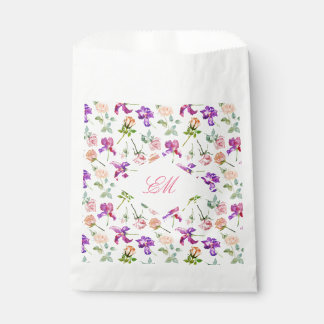 Bolsa De Papel Monograma Botánico de Acuarela Maximalista para Bo