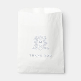 Bolsa De Papel Monograma corona de corazón escudo boda blanco pla