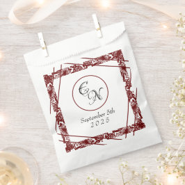 Bolsa De Papel Monograma de trabajo abierto Boda blanco-borgoña