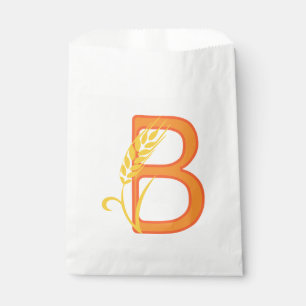 Bolsa De Papel Monograma floral de la letra mayúscula B