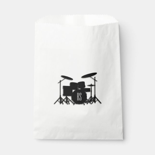 Bolsa De Papel Monograma juego de tambor plateado (Anverso)
