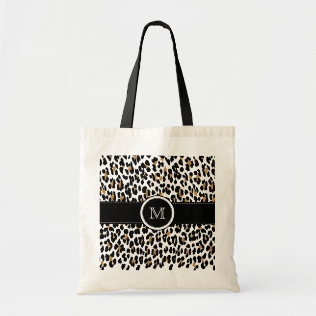 Bolsa de papel Monograma Leopardo impreso (Frente)