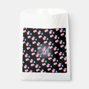 Bolsa De Papel Monograma lindo del búho del bebé