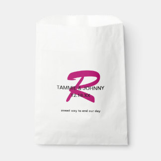 Bolsa De Papel Monograma negrita | Dulces y golosinas Bodas
