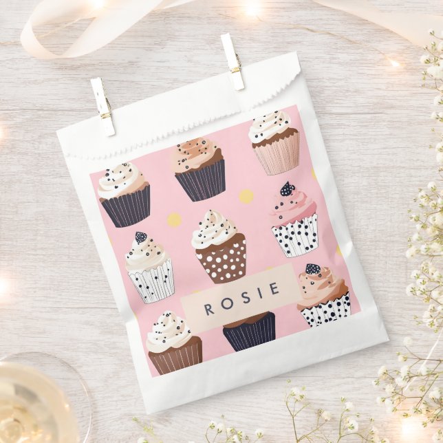 Bolsa De Papel Monograma pastel dulce personalizado (Cortado)