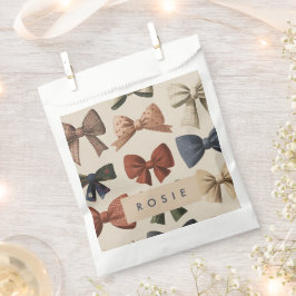 Bolsa De Papel Monograma Patrón de reverso retro personalizado